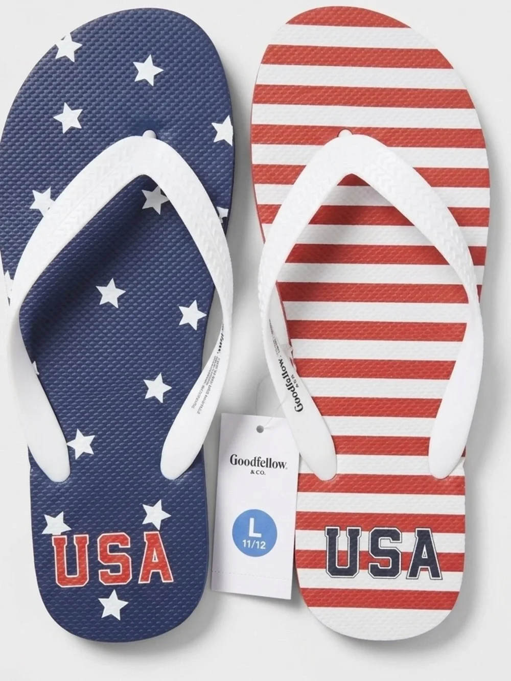 Goodfellow & Co Kids' USA Flip Flops - Red, White & Blue Stars & Stripes
